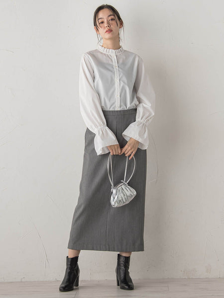 襟フリルブラウス≪洗濯機で洗える≫