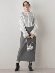 襟フリルブラウス≪洗濯機で洗える≫