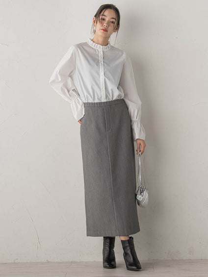 襟フリルブラウス≪洗濯機で洗える≫