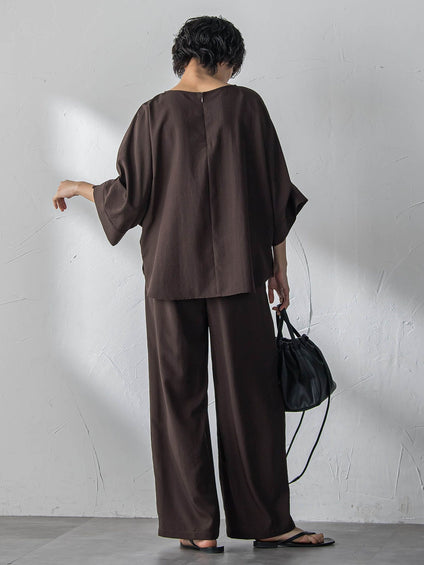 【一瞬で楽とキレイを叶える】タンブラーブッチャーロールアップブラウス≪セットアップ対応≫