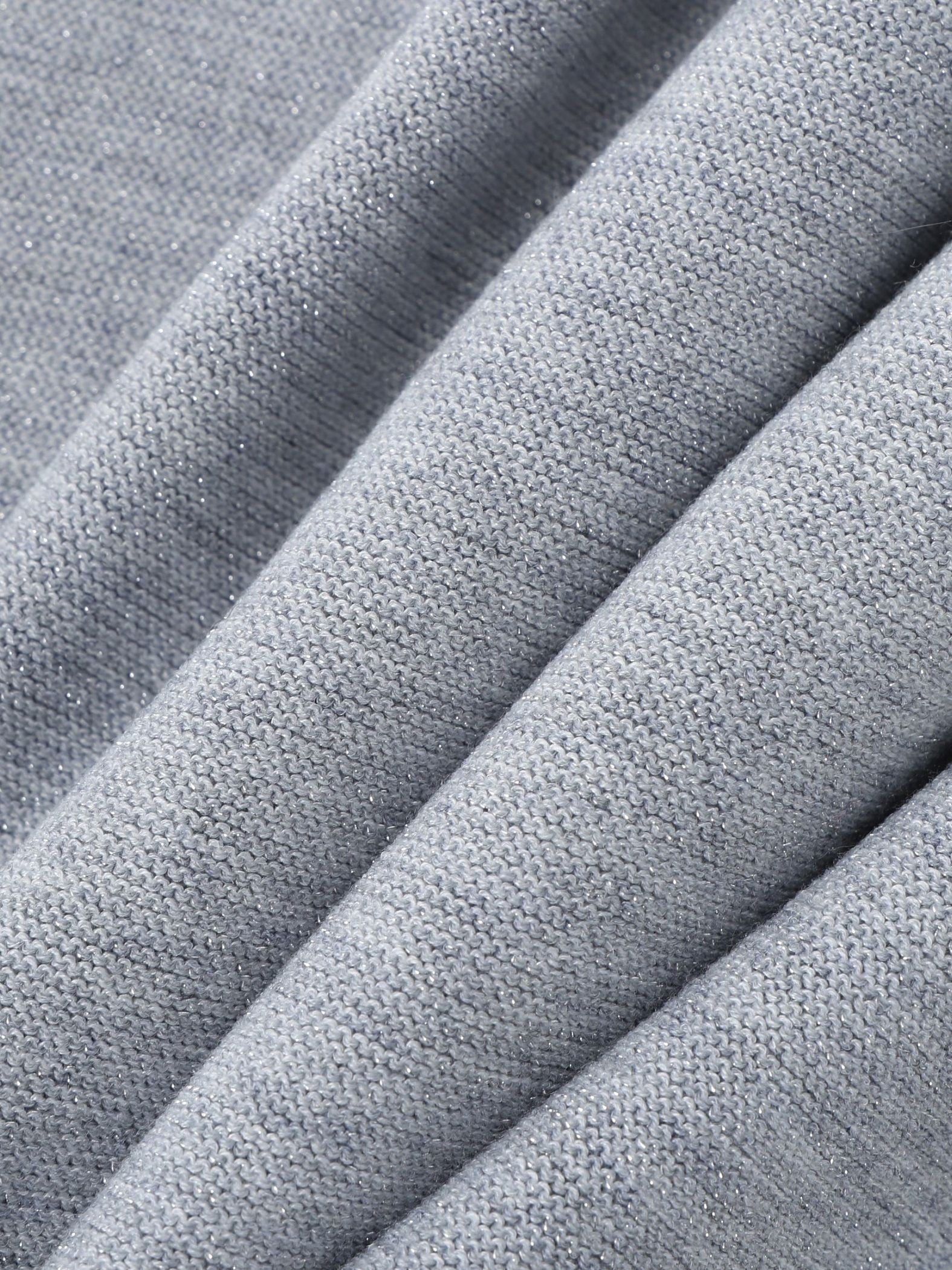 Vネックラメガーターニットプルオーバー≪手洗い可能≫