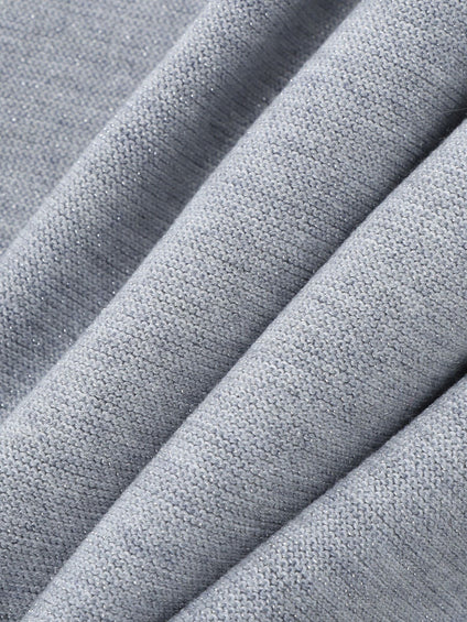 Vネックラメガーターニットプルオーバー≪手洗い可能≫