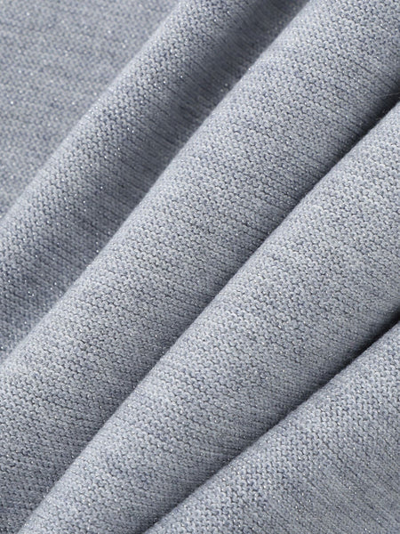 Vネックラメガーターニットプルオーバー≪手洗い可能≫