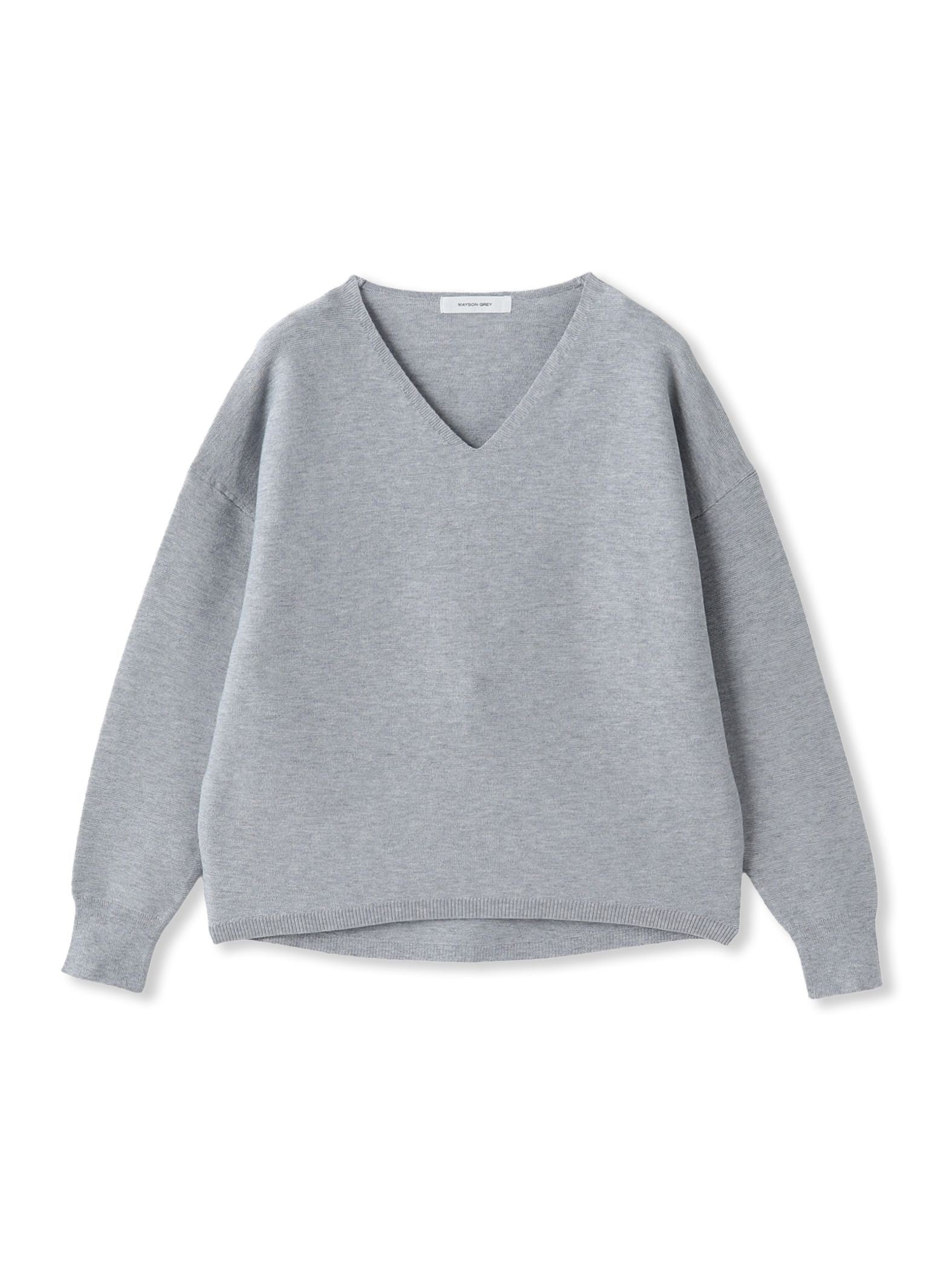 Vネックラメガーターニットプルオーバー≪手洗い可能≫