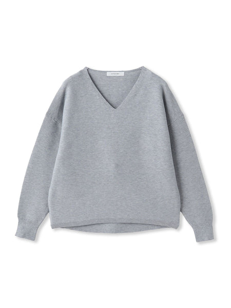 Vネックラメガーターニットプルオーバー≪手洗い可能≫