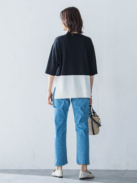【カタログ掲載】5分袖Tシャツライクニット≪手洗い可能≫