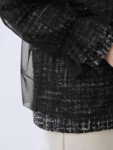 チュールレイヤーセットツィードジャケット