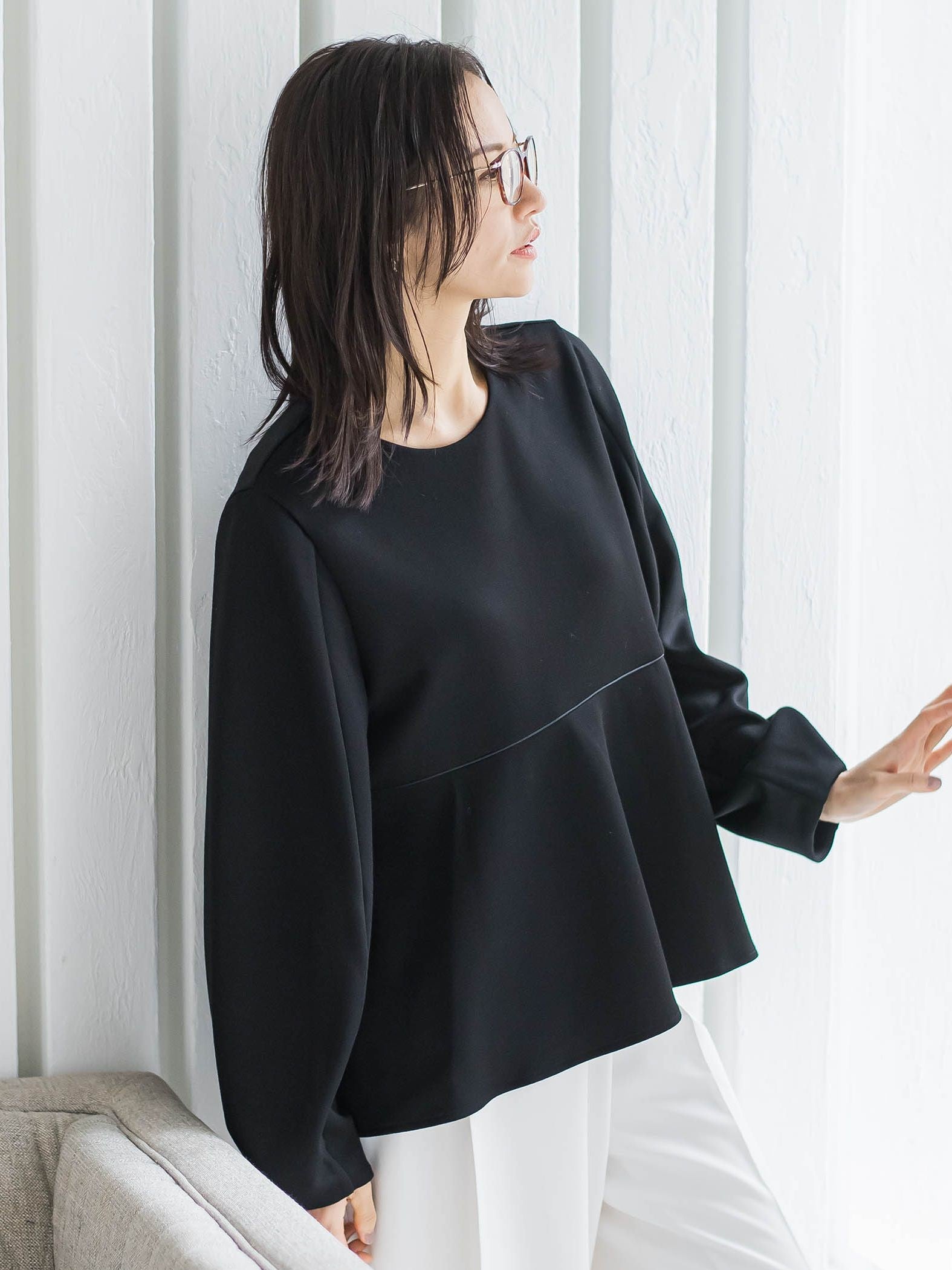 ペプラムシルエットプルオーバー≪洗える≫