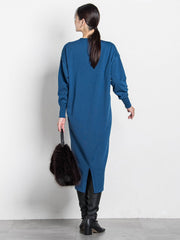 【WEB限定】Vネックニットワンピース≪丈長めあり/手洗い可能≫