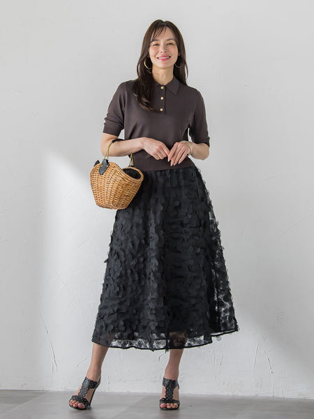 【WEB限定カラーあり】LUCINDAポロニット
