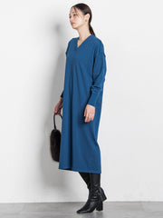 【WEB限定】Vネックニットワンピース≪丈長めあり/手洗い可能≫