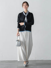 配色クルーネックニット≪洗える≫