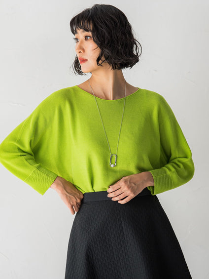 【WEB限定サイズあり】【洗えるニット】ECOCUWOOLドルマンニットプルオーバー≪シワになりにくい≫