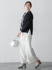 配色クルーネックニット≪洗える≫