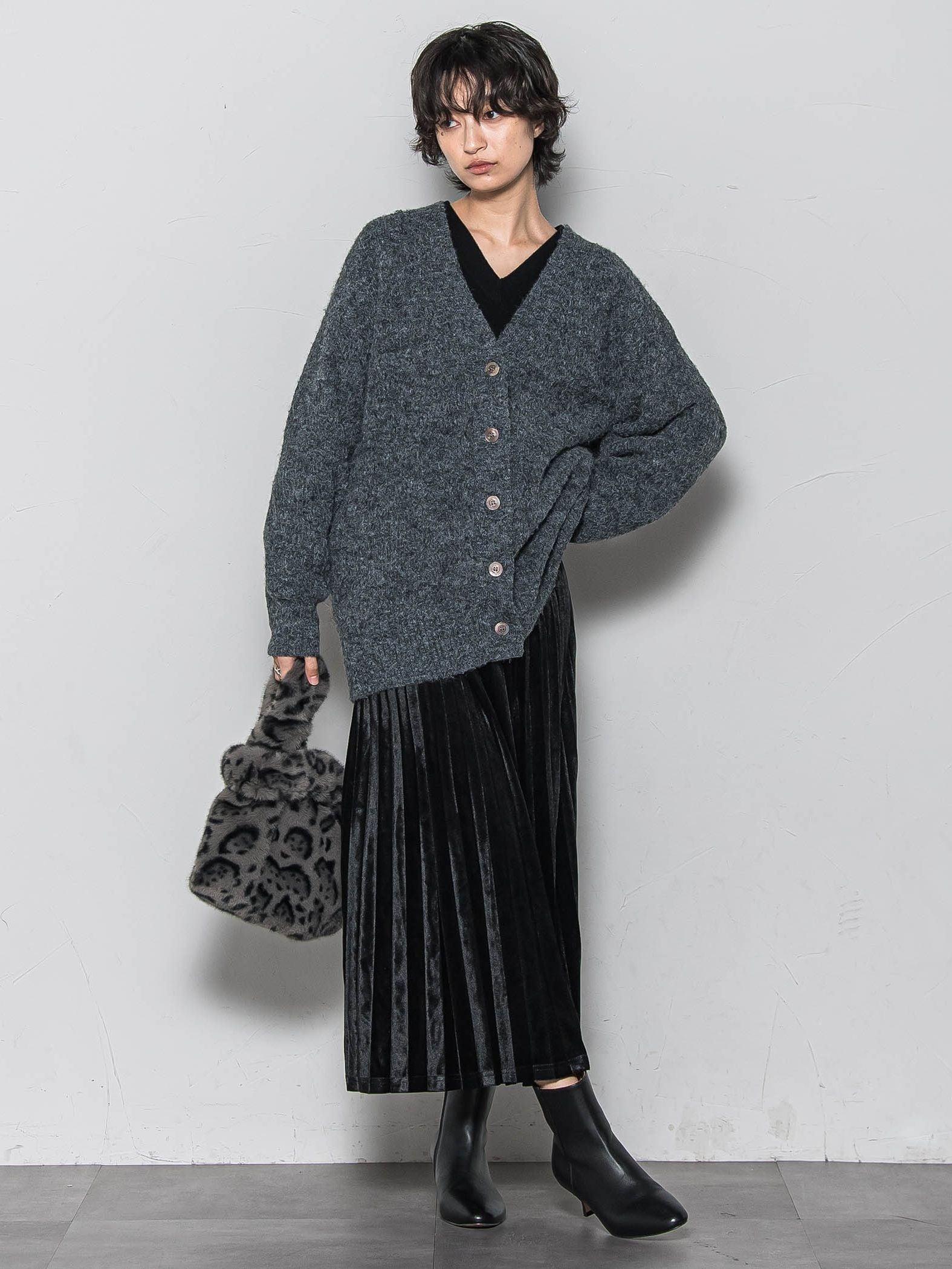 【WEB限定】ストレッチベロアプリーツスカート≪手洗い可能≫