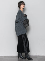 【WEB限定】ストレッチベロアプリーツスカート≪手洗い可能≫