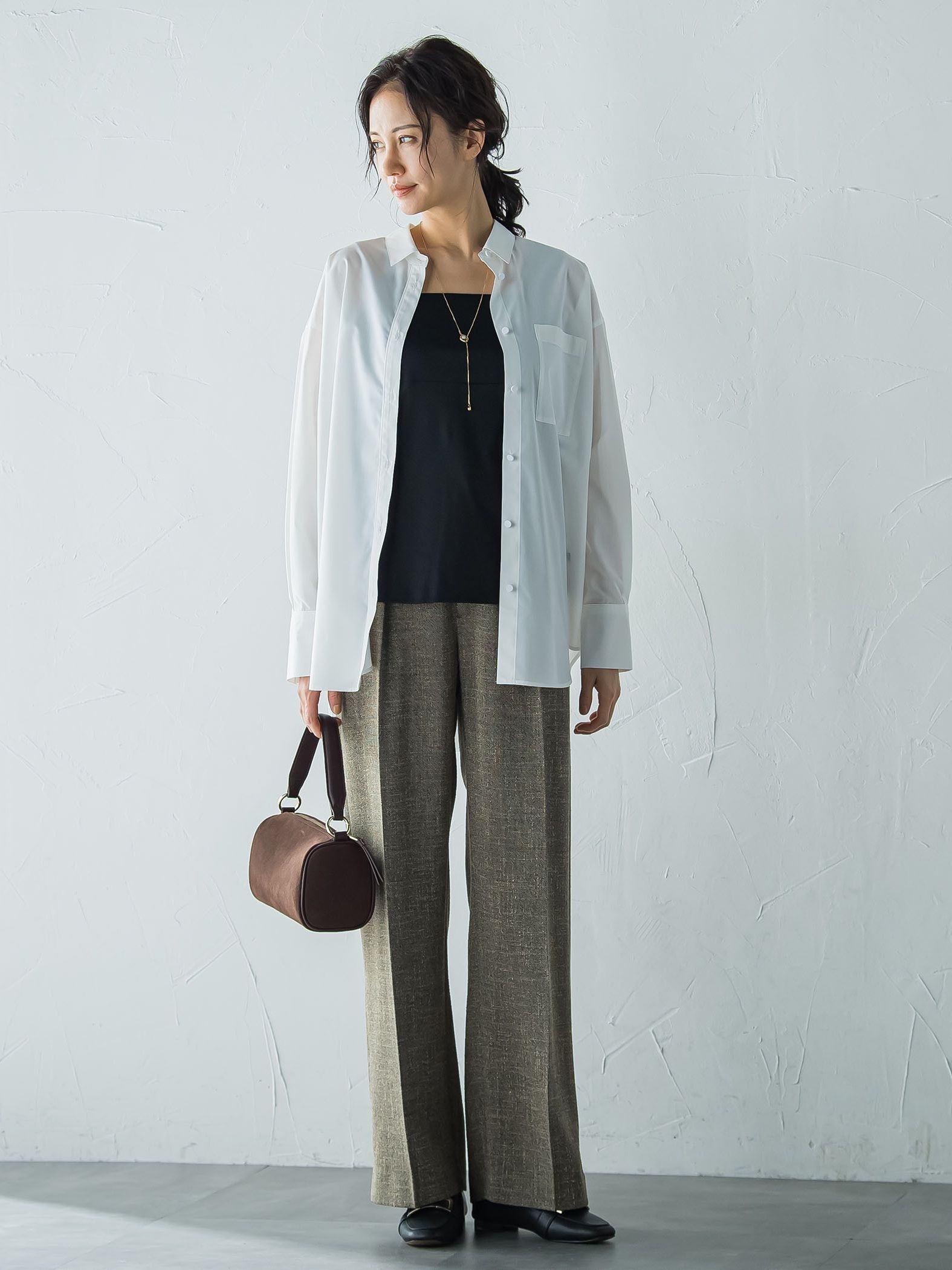 オーバーサイズシャツブラウス ≪洗濯機で洗える≫