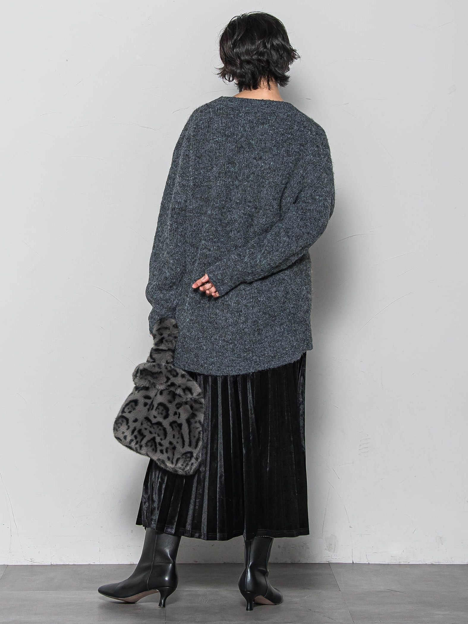 【WEB限定】ストレッチベロアプリーツスカート≪手洗い可能≫