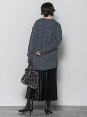 【WEB限定】ストレッチベロアプリーツスカート≪手洗い可能≫