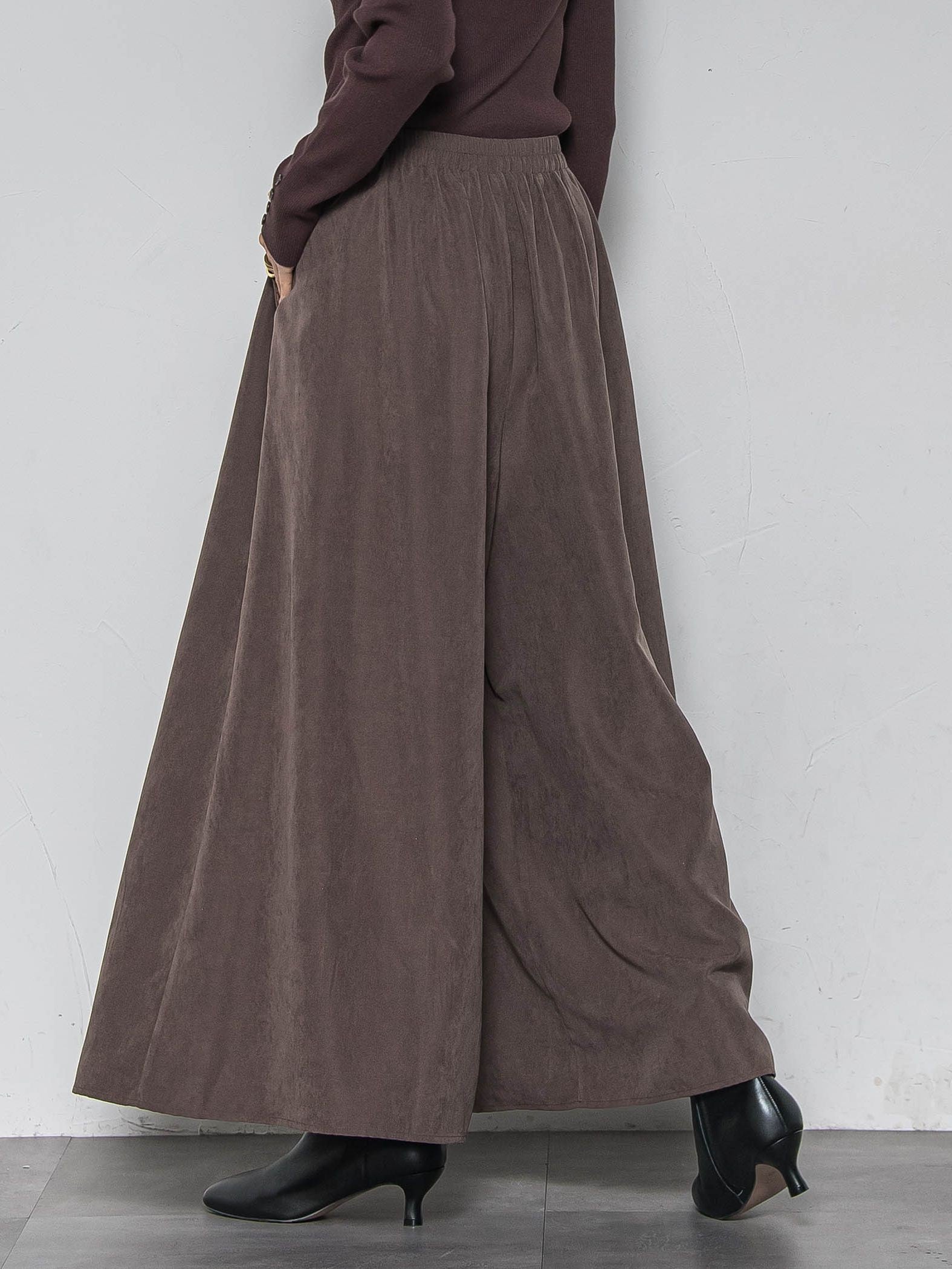 【新色追加】【ゆるっと上品】私に似合うキュロットパンツ≪手洗い可能≫