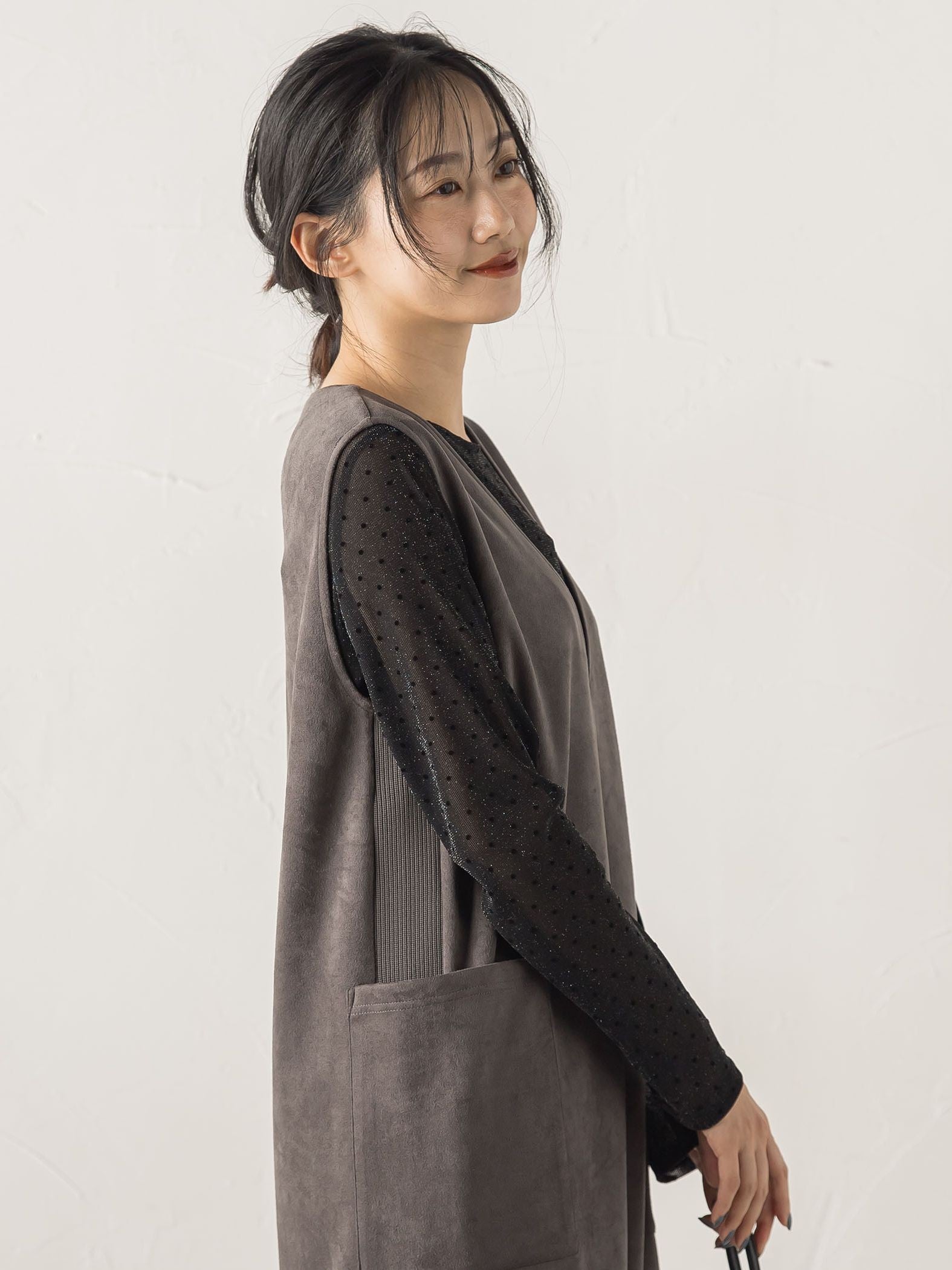 ラメフロッキードットプルオーバー≪手洗い可能≫