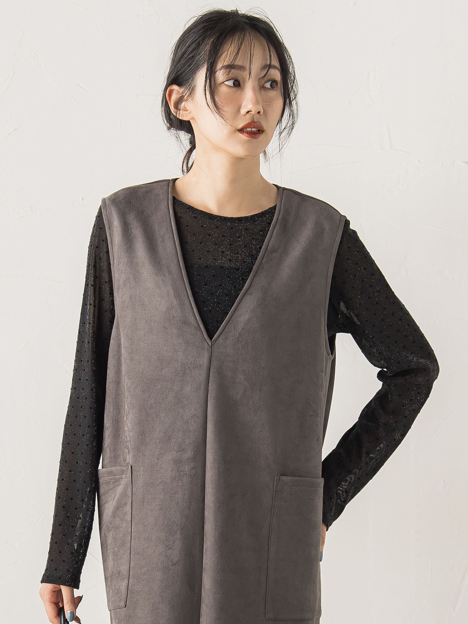 ラメフロッキードットプルオーバー≪手洗い可能≫