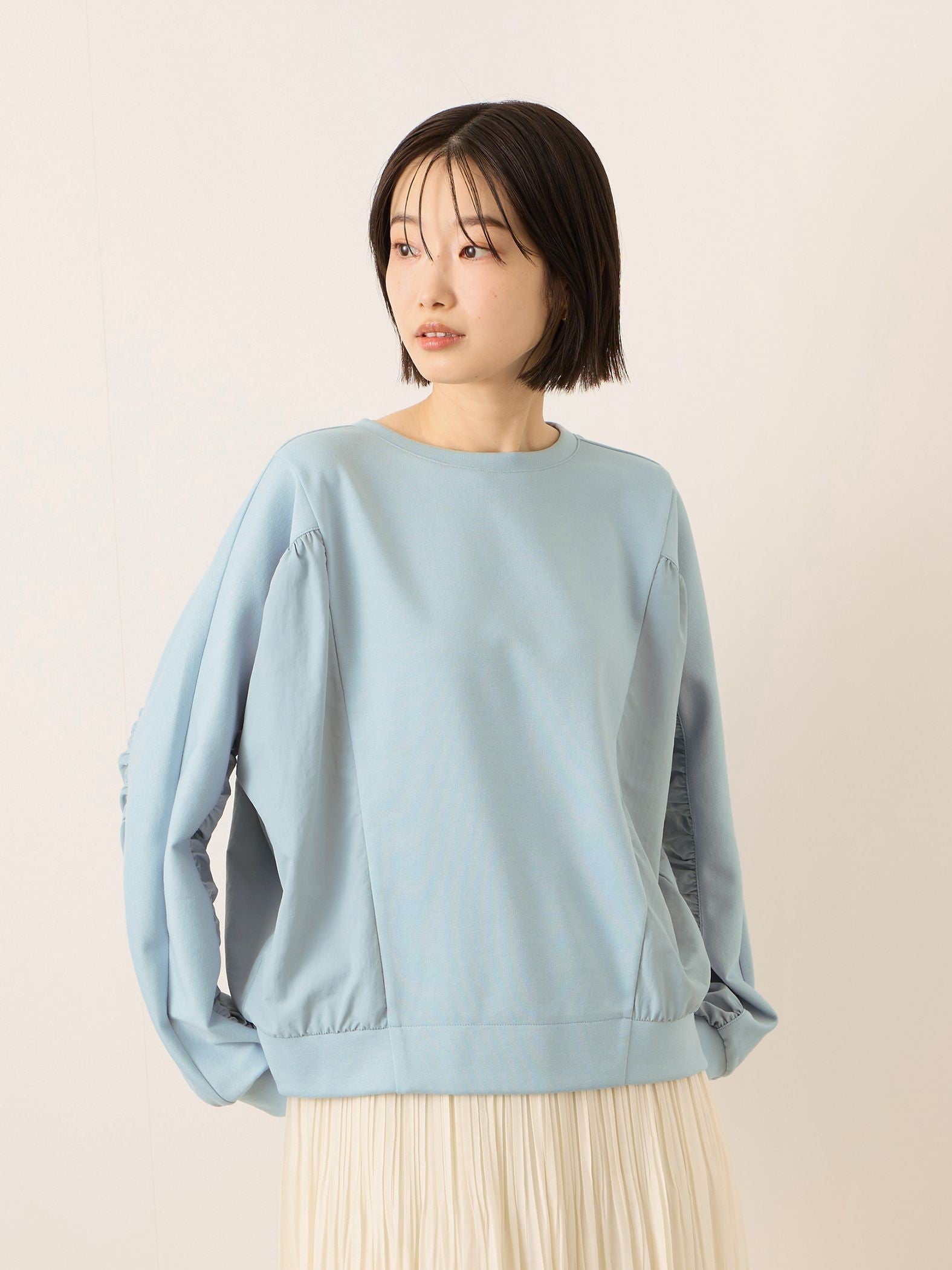 《予約販売》【ふんわり、きちんと。】ドルマンギャザープルオーバー≪手洗い可能≫