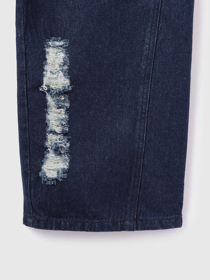 【大人の抜け感】デニムカットオフダメージパンツ