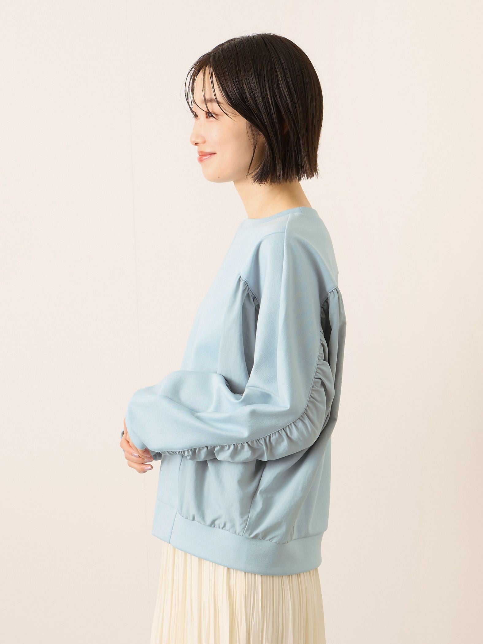 《予約販売》【ふんわり、きちんと。】ドルマンギャザープルオーバー≪手洗い可能≫