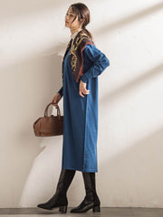 【WEB限定】Vネックニットワンピース≪丈長めあり/手洗い可能≫