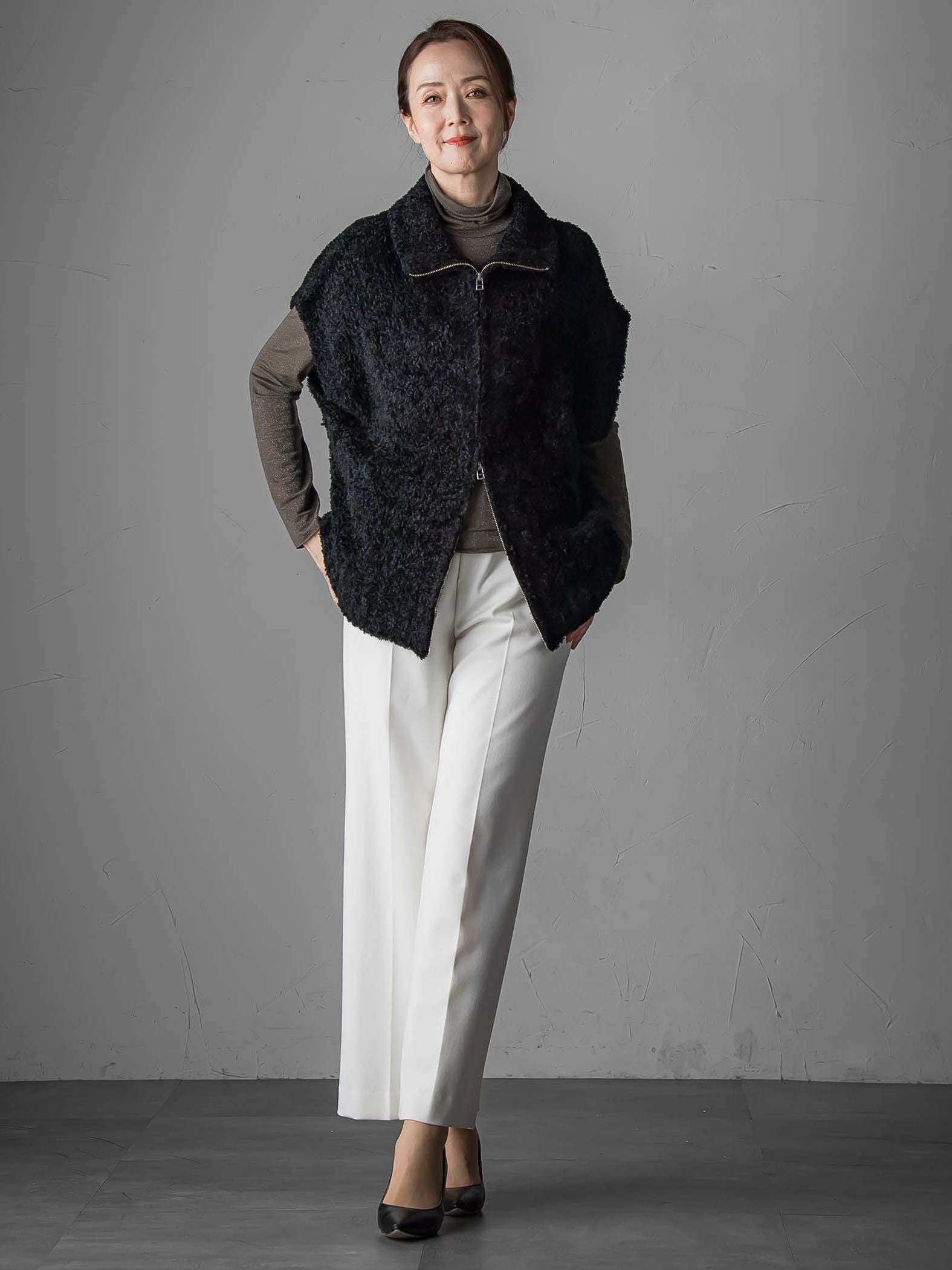 カーリングヤーンジップジレ≪手洗い可能≫