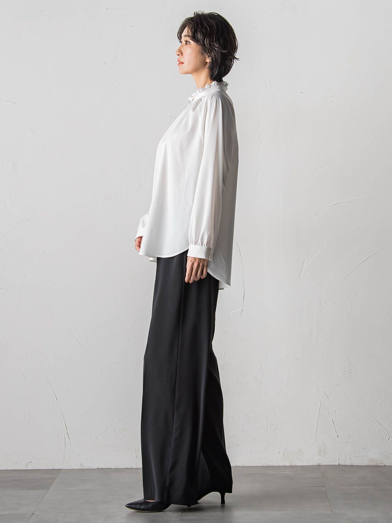 ドレープブロードストレッチブラウス