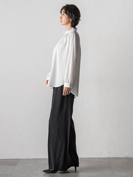 ドレープブロードストレッチブラウス