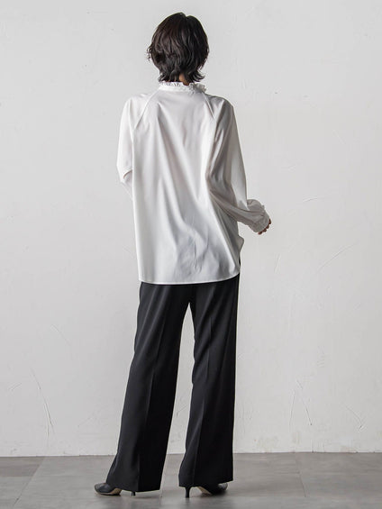 ドレープブロードストレッチブラウス