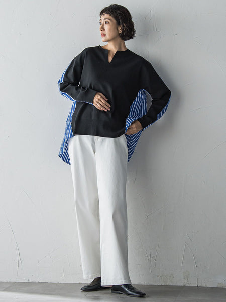 【大きいサイズ】【biyori】裏起毛ウインターデニムパンツ