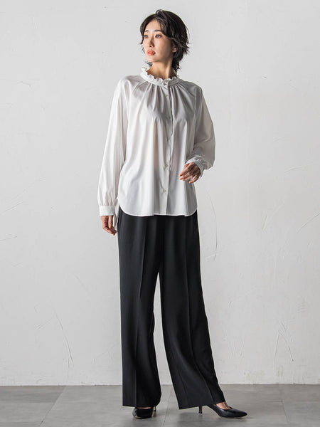 ドレープブロードストレッチブラウス