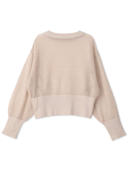 【WEB限定】ラメメッシュプルオーバー≪手洗い可能≫