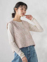 ミックスツィードベスト≪洗濯機で洗える≫