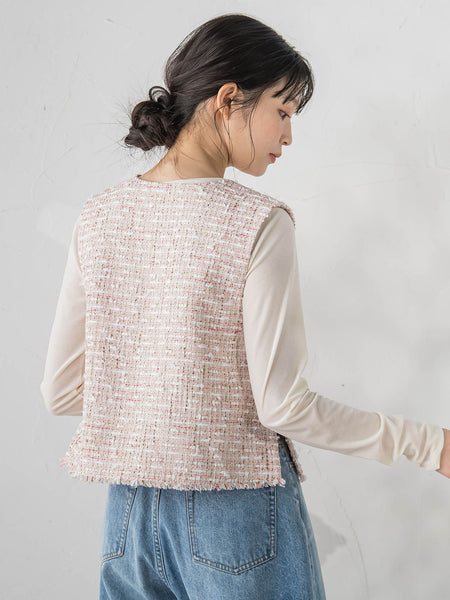 ミックスツィードベスト≪洗濯機で洗える≫