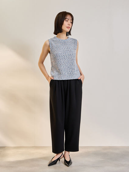 ミックスコイルクロップドニットベスト