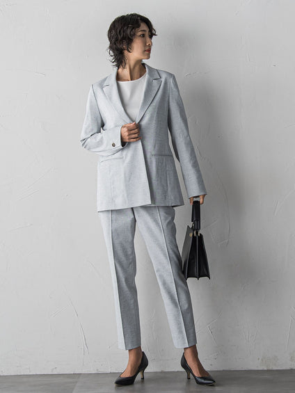 【WEB限定/+5cm丈長め】シェルタリングテーパードパンツ