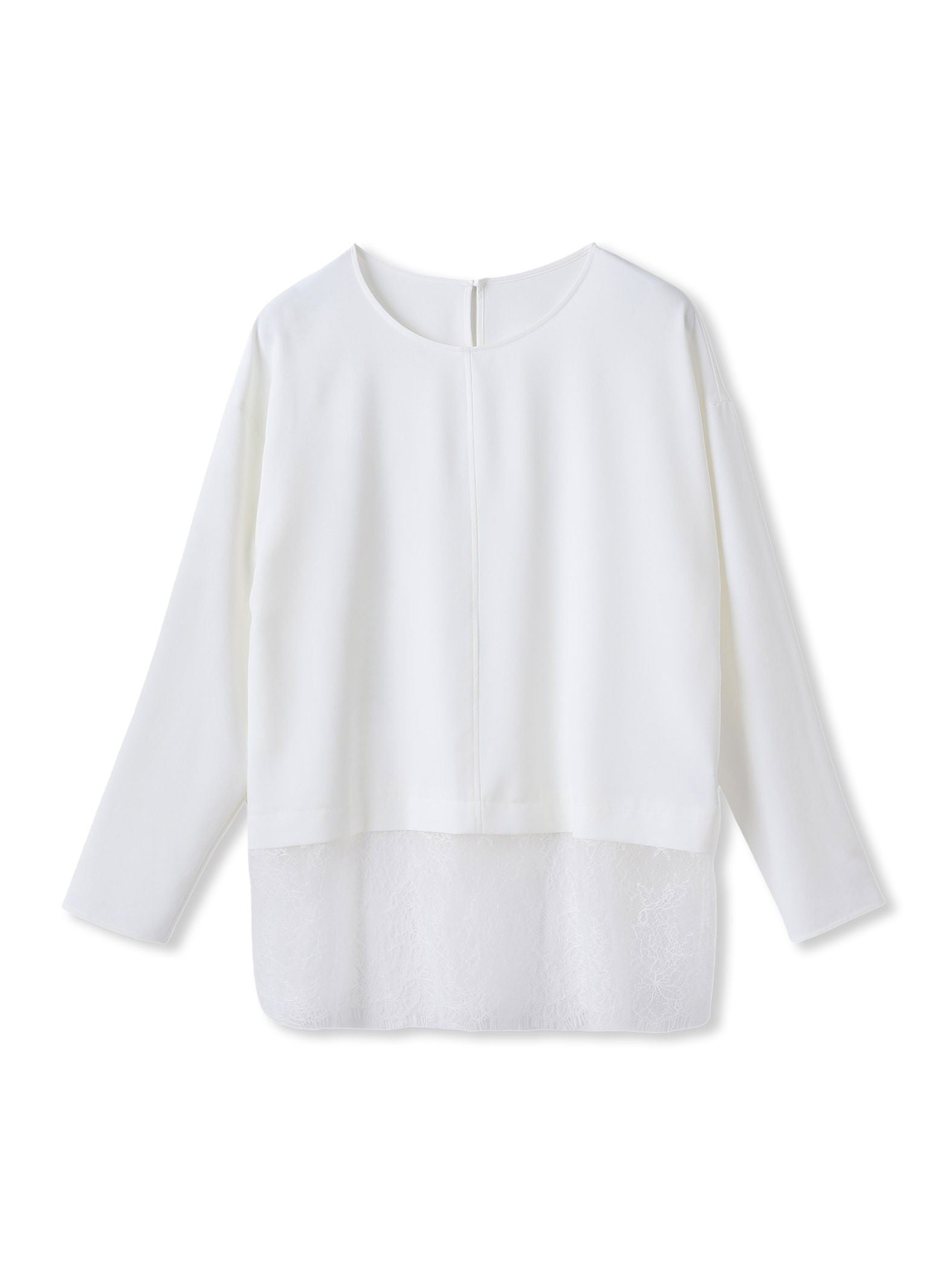 裾レースジョーゼットブラウス