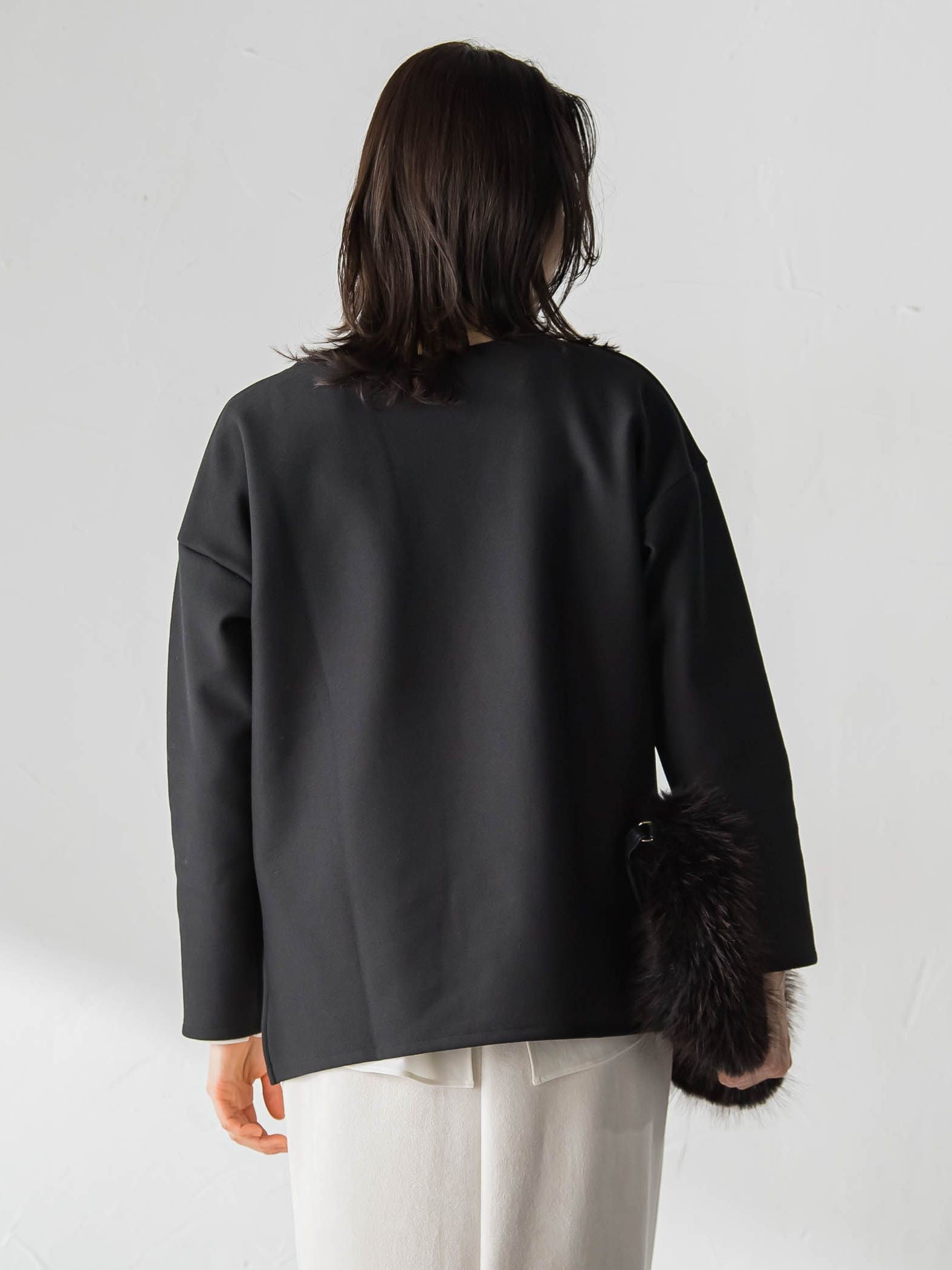 【WEB限定】裏毛布クルーネックプルオーバー≪毛玉防止・ストレッチ≫