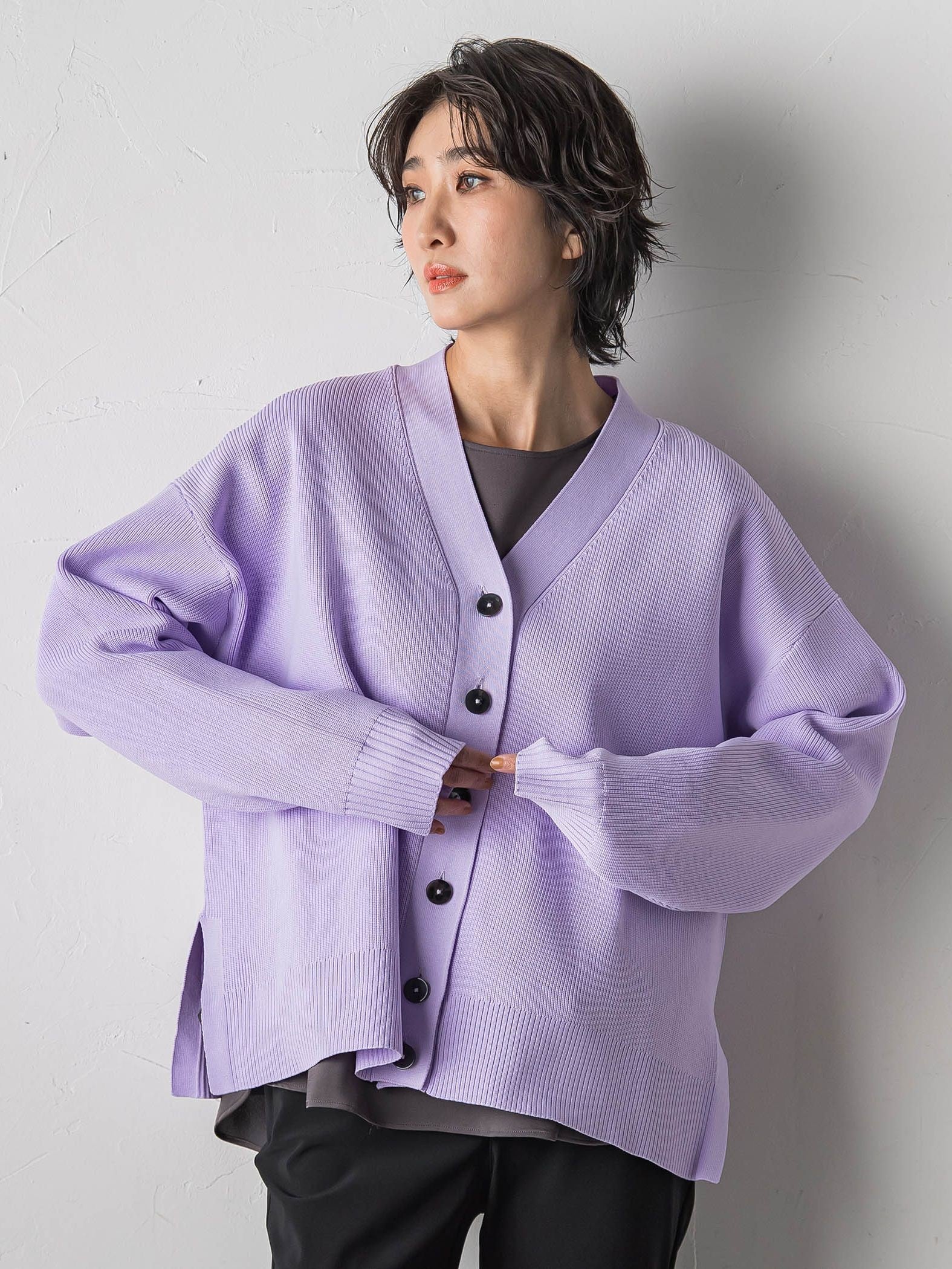 【大きいサイズ/WEB限定カラーあり】スポンディッシュニットカーディガン