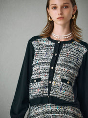 ツイードドッキングカーディガン