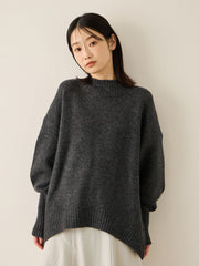 ヤクライクモックネックニットプルオーバー