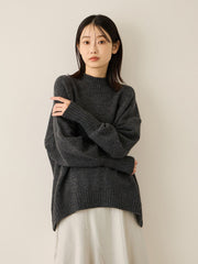 ヤクライクモックネックニットプルオーバー