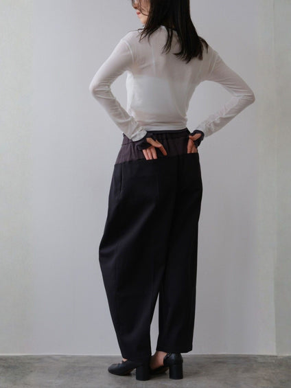 Bicolor curve pants【日本製】≪手洗い可能≫