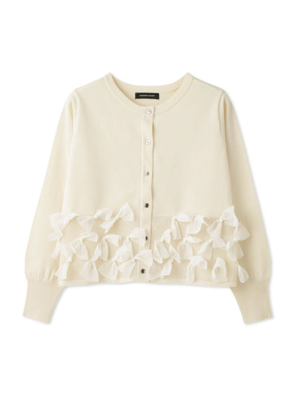 ブルーミングリボンニットカーディガン