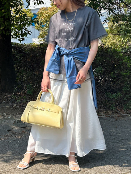 【WEB限定】チュールレイヤードロゴカットソー≪手洗い可能≫